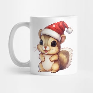 Eastern Chipmunk in Santa Hat Mug